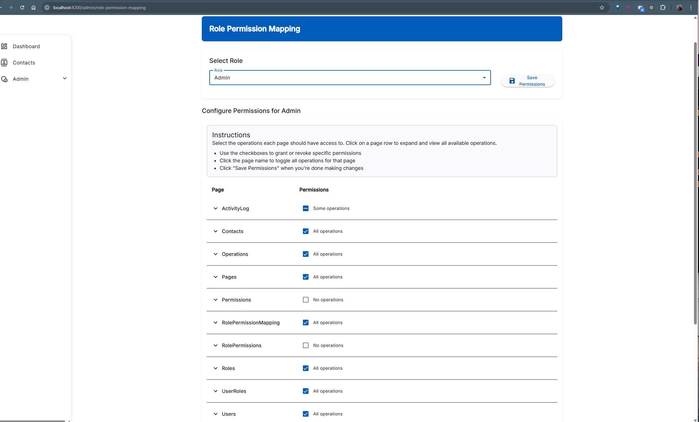 Role Permission Mapping