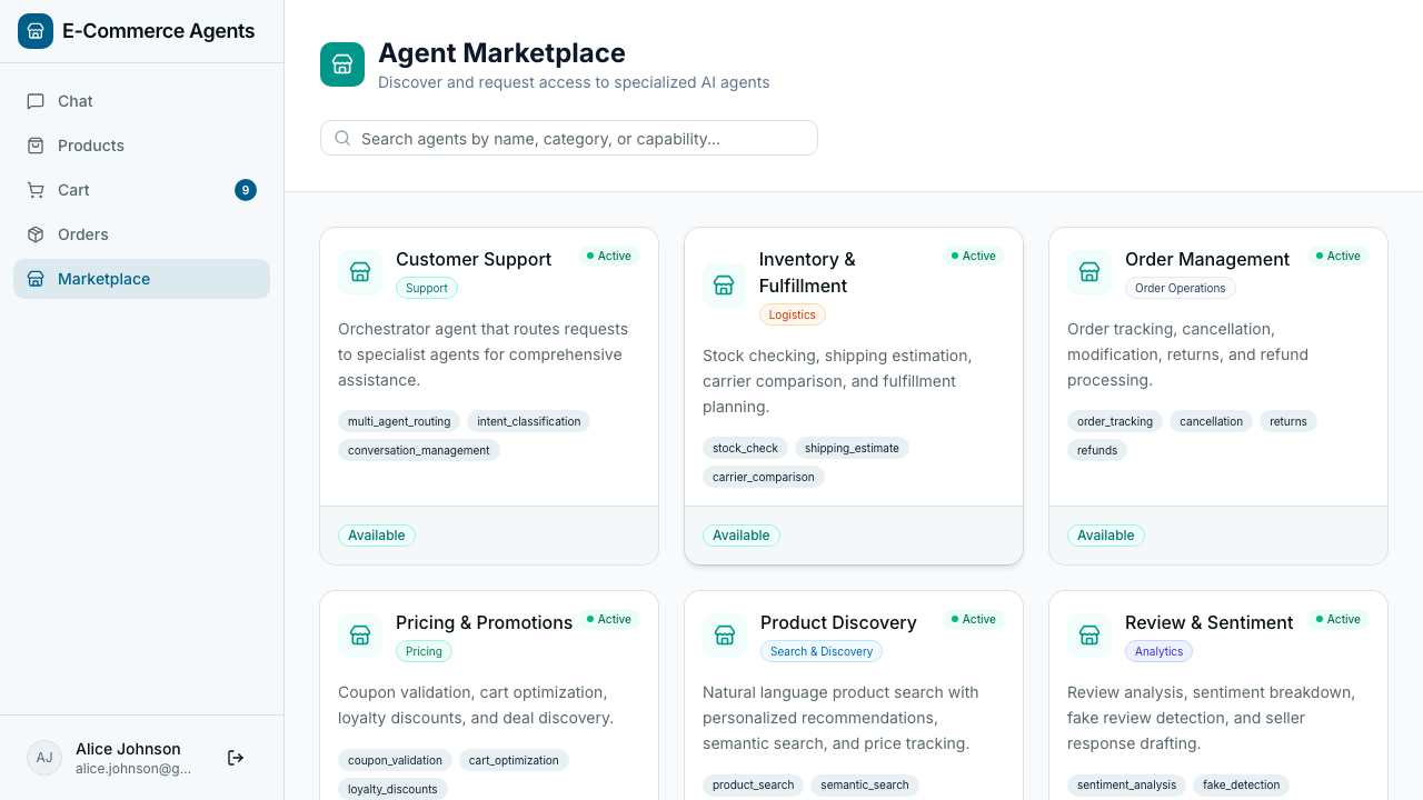 Agent marketplace