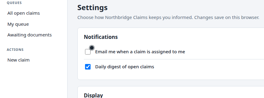 The pulsing marker beside the notification setting