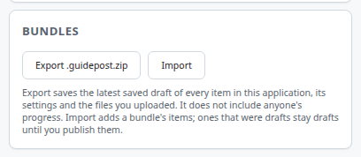 Export and Import under Bundles