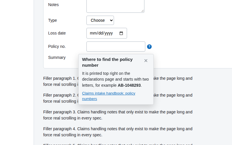 Tip icon with documentation link