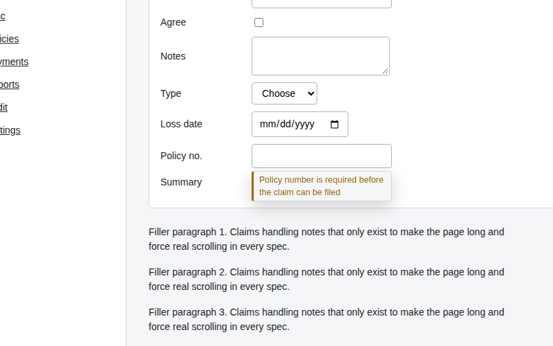 Validation hint
