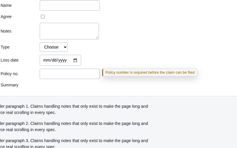 Hint beside the field