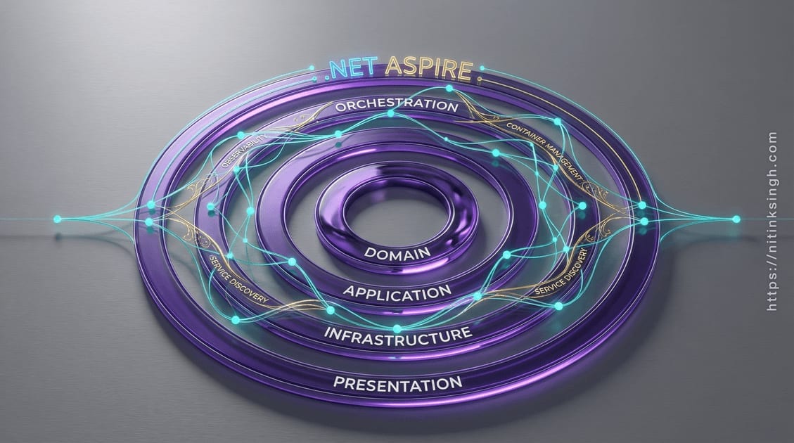 .NET Aspire orchestrating a Clean Architecture app — Angular, .NET API, and PostgreSQL