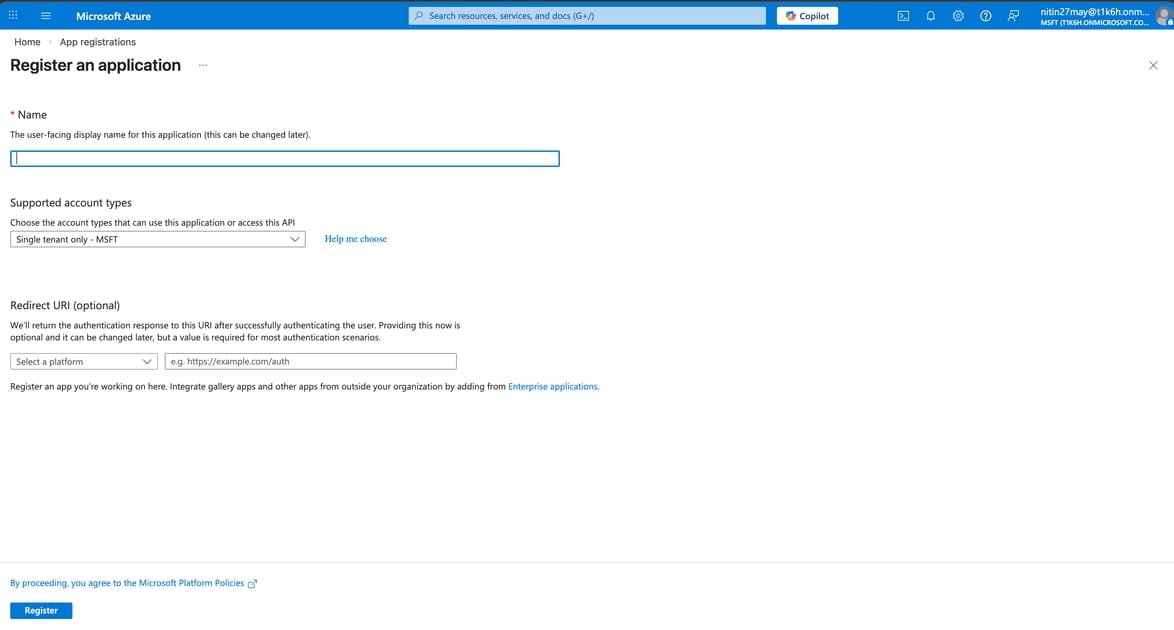 New App Registration Form