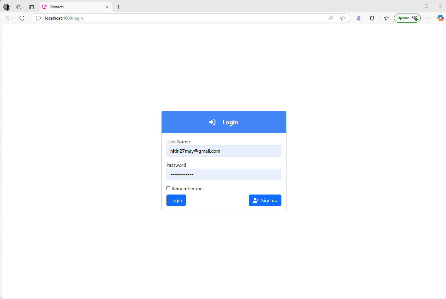 Login Screen